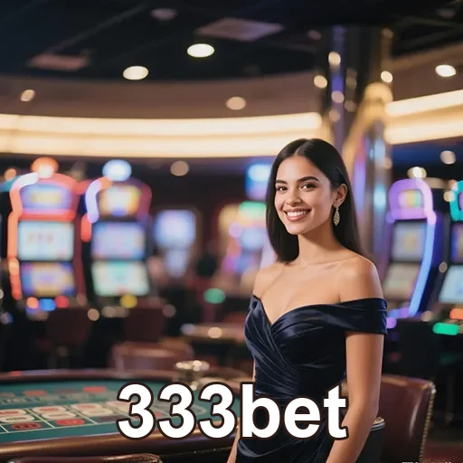 Imagem de um cassino online com destaque para o site 333bet, cassino virtual com várias opções de jogos e apostas.