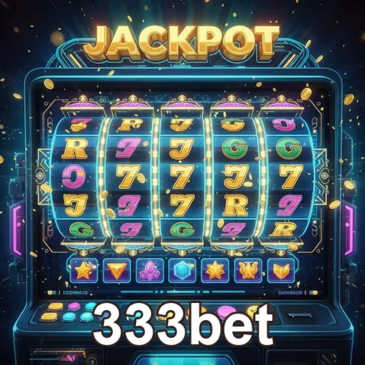 Imagem de uma máquina caça-níquel em destaque no site 333bet, com instruções para jogar slots online.